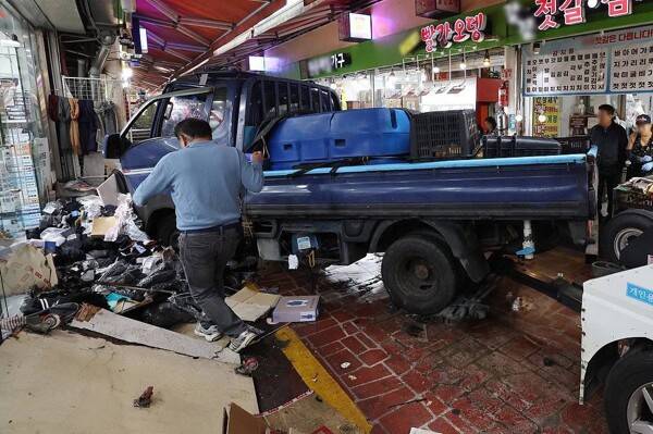 Truck crashes into South Korean market, kills two